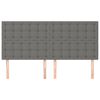 vidaXL T&ecirc;te de lit Gris fonc&eacute; 180 x 5 x 118/128 cm Tissu