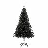 vidaXL Sapin de Noël avec 150 LED avec support Noir 150 cm PVC