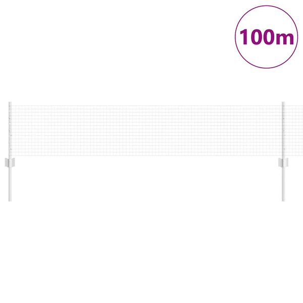 vidaXL Cl&ocirc;ture avec poteau Argent&eacute; 0,4 x 100 m Acier