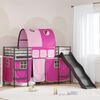 vidaXL Lit mezzanine pour enfants Noir et rose 99,5 x 190 cm M&eacute;tал