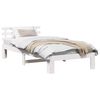 vidaXL Cadre de lit avec t&ecirc;te de lit Blanc 75 x 190 cm Pin massif