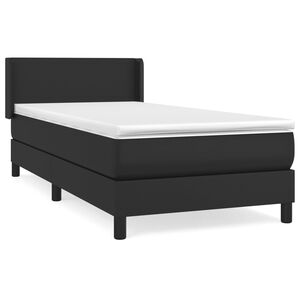 vidaXL Sommier &agrave; lattes de lit avec matelas Noir 80x200cm Similicuir