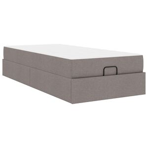 vidaXL Cadre de lit avec matelas avec matelas 2 pcs Taupe tissu