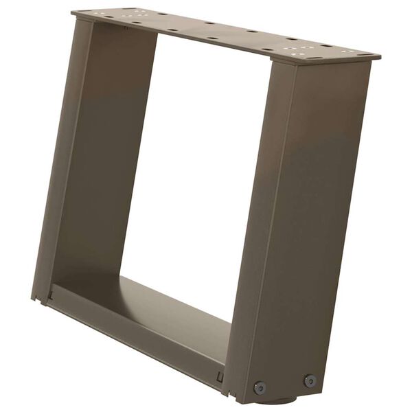 vidaXL Pieds de table basse en U, 2 pi&egrave;ces, acier naturel, 50 x (30-31) cm