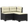 vidaXL Canap&eacute; de jardin 3 places avec coussins look rattan PP