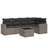 vidaXL Salon de jardin 6 pcs avec coussins gris r&eacute;sine tress&eacute;e