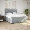 vidaXL Sommier &agrave; lattes de lit avec matelas Gris clair 180x200cm Tissu