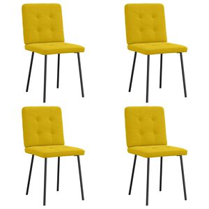 vidaXL Chaises &agrave; manger lot de 4 jaune velours
