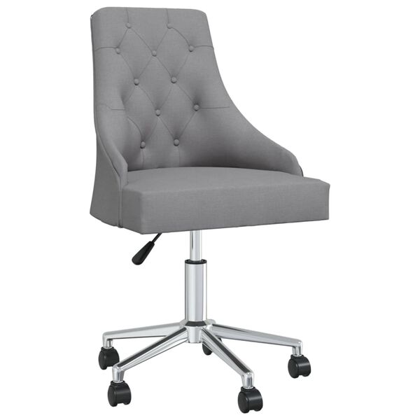 vidaXL Chaises pivotantes &agrave; manger lot de 2 Gris clair Tissu