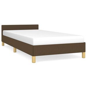 vidaXL Cadre de lit sans matelas marron fonc&eacute; 90x190 cm tissu