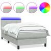 vidaXL Sommier &agrave; lattes de lit et matelas et LED gris clair 90x220 cm velours