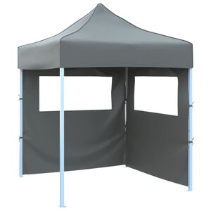 vidaXL Tente de r&eacute;ception pliable avec 2 parois 2x2 m Acier Anthracite