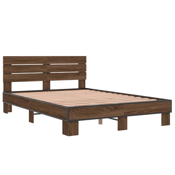 vidaXL Cadre de lit sans matelas ch&ecirc;ne marron 120x190 cm