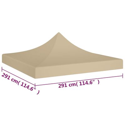 VIDAXL Toit de tente de reception 3x3 m Beige 270 g/m^2 pas cher 
