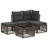 vidaXL Ensemble de canap&eacute; de jardin 5 pc 4 place Gris polyrotin