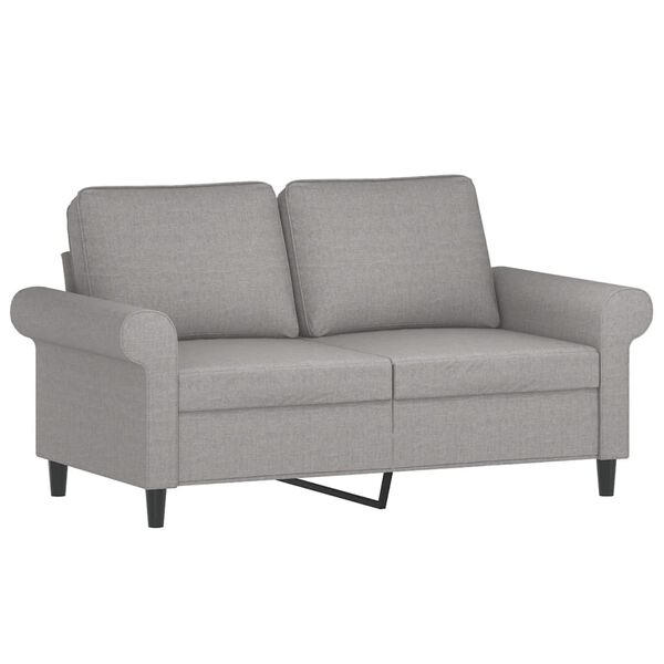 vidaXL Canap&eacute; 2 places et oreillers et coussins Gris clair 120cm Tissu