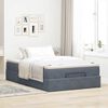 vidaXL Lit ottoman avec matelas gris fonc&eacute; 120x190 cm velours