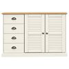 vidaXL Buffet avec tiroirs VIGO 113x40x75 cm blanc bois massif de pin
