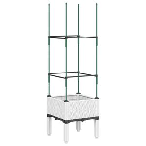 vidaXL Jardini&egrave;re avec treillis blanc 40x40x142,5 cm PP