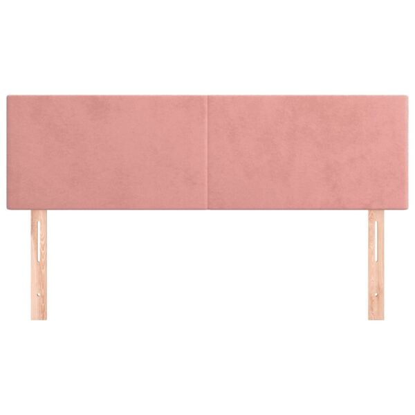 vidaXL T&ecirc;tes de lit 2 pcs Rose 72x5x78/88 cm Velours