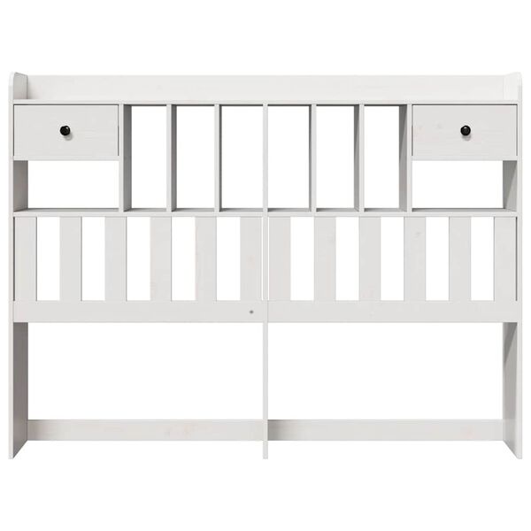 vidaXL T&ecirc;te de lit avec rangement blanc 160 cm bois massif de pin