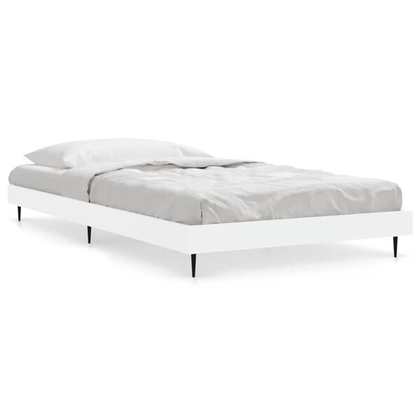 vidaXL Cadre de lit sans matelas blanc 90x190 cm bois d'ingénierie