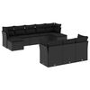 vidaXL Salon de jardin 10 pcs avec coussins noir r&eacute;sine tress&eacute;e