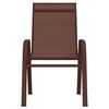 vidaXL Chaises empilables de jardin lot de 6 Marron Tissu textilène