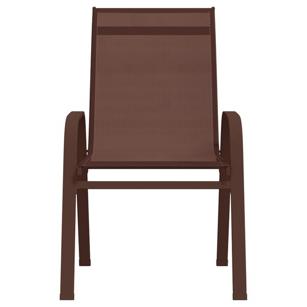 vidaXL Chaises empilables de jardin lot de 6 Marron Tissu textilène