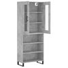 vidaXL Buffet haut Gris b&eacute;ton 69,5x34x180 cm Bois d'ing&eacute;nierie