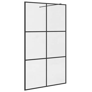 vidaXL Paroi de douche avec verre ESG transparent 115x195 cm Noir