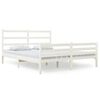 vidaXL Cadre de lit sans matelas blanc bois de pin massif