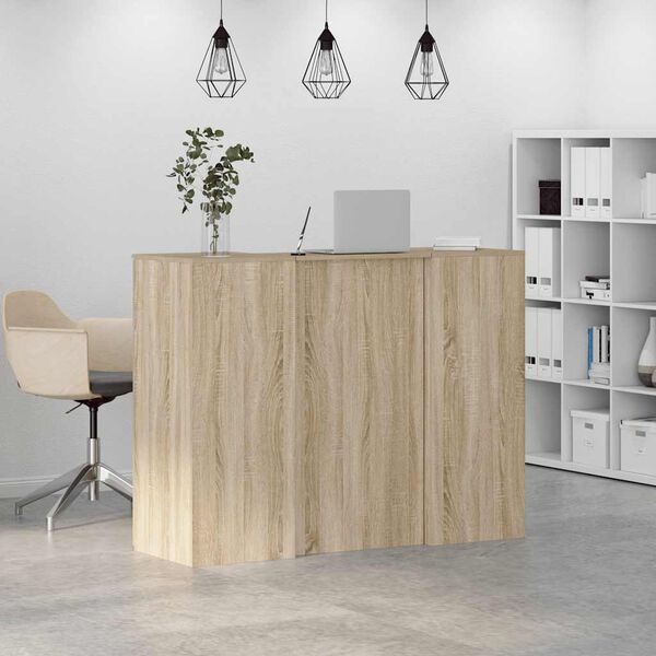 vidaXL Bureau r&eacute;ception ch&ecirc;ne sonoma 135x50x103,5 cm bois d'ing&eacute;nierie
