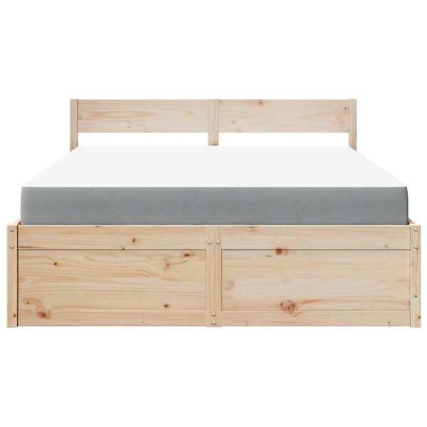 vidaXL Lit avec tiroirs et matelas 140x200 cm bois massif de pin