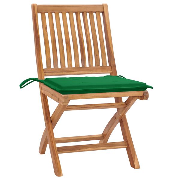 vidaXL Chaises pliables de jardin avec coussins lot de 8 Teck solide