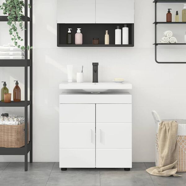vidaXL Ensemble d'armoire de salle de bain TULUM Blanc 60 x 34 x 63 cm