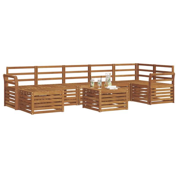 vidaXL Ensembles de canap&eacute;s 8 pcs Naturel Bois d'Acacia Massif
