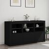 vidaXL Buffet avec lumières LED noir 123x37x67 cm