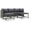 vidaXL Salon de jardin 5 pcs avec coussins R&eacute;sine tress&eacute;e Gris