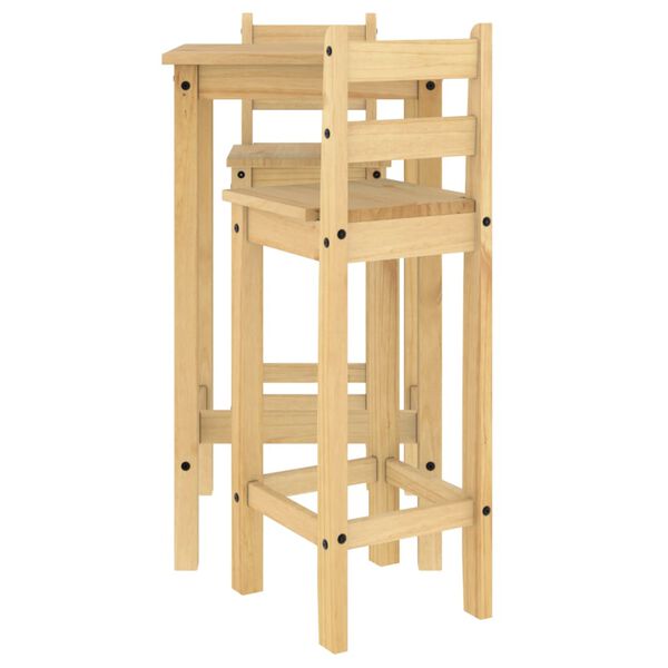 vidaXL Ensemble de bar 3 pcs Bois de pin massif