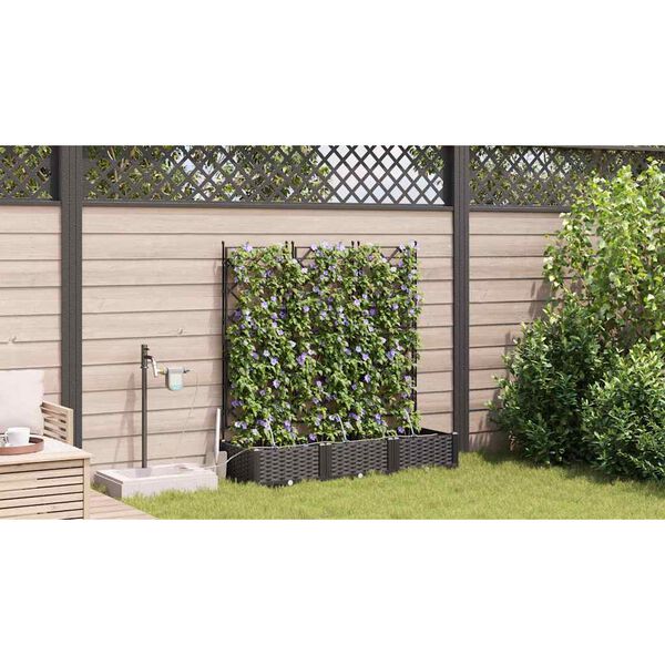 vidaXL Cache-pot de jardin 3 pcs Noir Acier
