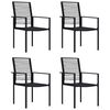 vidaXL Chaises de jardin lot de 4 Rotin PVC Noir