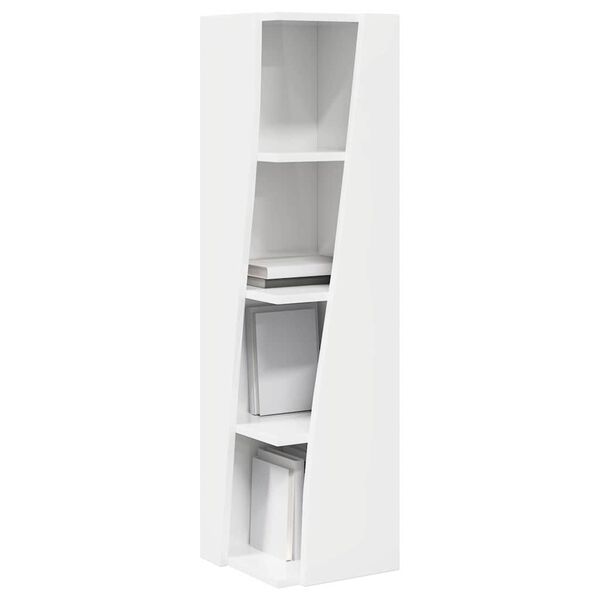 vidaXL Meuble d'angle Blanc brillant 27,5x27x102cm Bois d'ing&eacute;nierie