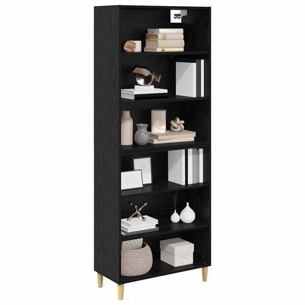 vidaXL Haut Armoire Ch&ecirc;ne noir 69,5 x 32,5 x 180 cm Bois d'ing&eacute;nierie