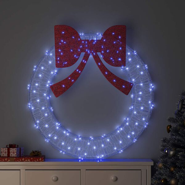 vidaXL Couronne avec 150 LED Bleu 120 cm Acrylique