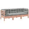 vidaXL Salon de jardin 3 pcs et coussins bois massif sapin de douglas