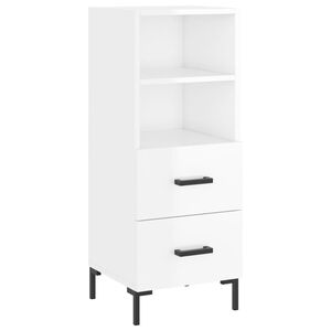 vidaXL Buffet Blanc brillant 34,5x34x90 cm Bois d'ing&eacute;nierie