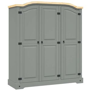 vidaXL Garde-robe avec 3 portes Gamme Corona pin mexicain Gris