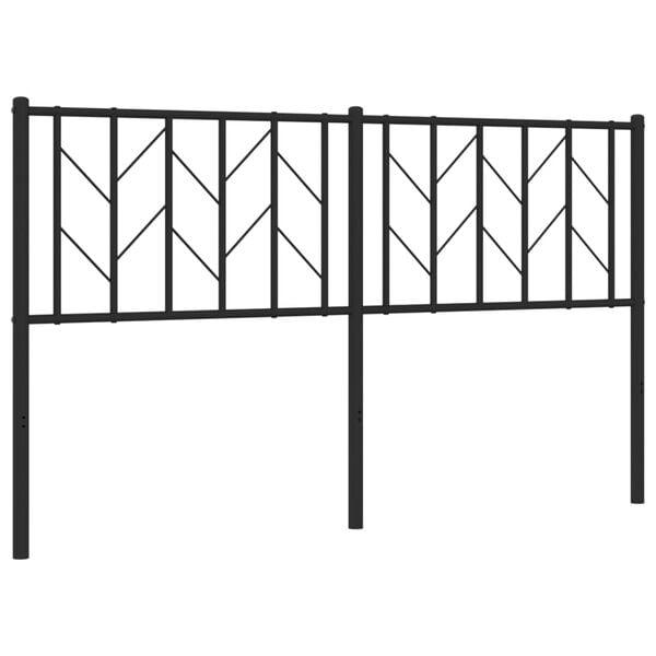 vidaXL T&ecirc;te de lit m&eacute;tal noir 150 cm