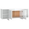vidaXL Meuble TV blanc brillant 130x35x50 cm bois d'ing&eacute;nierie